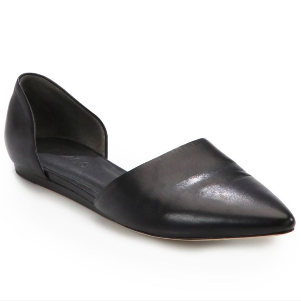 Vince Nina d'Orsay Flat in Black Leather